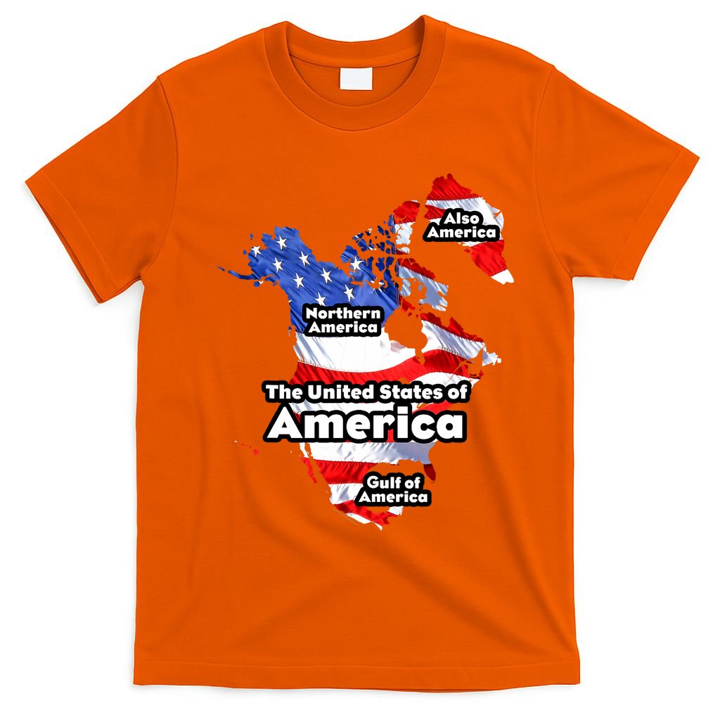 Donald Trump American Flag Canada Greenland Gulf Map T-Shirt