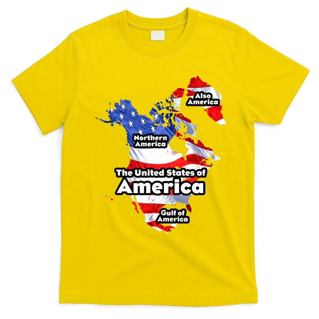 Donald Trump American Flag Canada Greenland Gulf Map T-Shirt