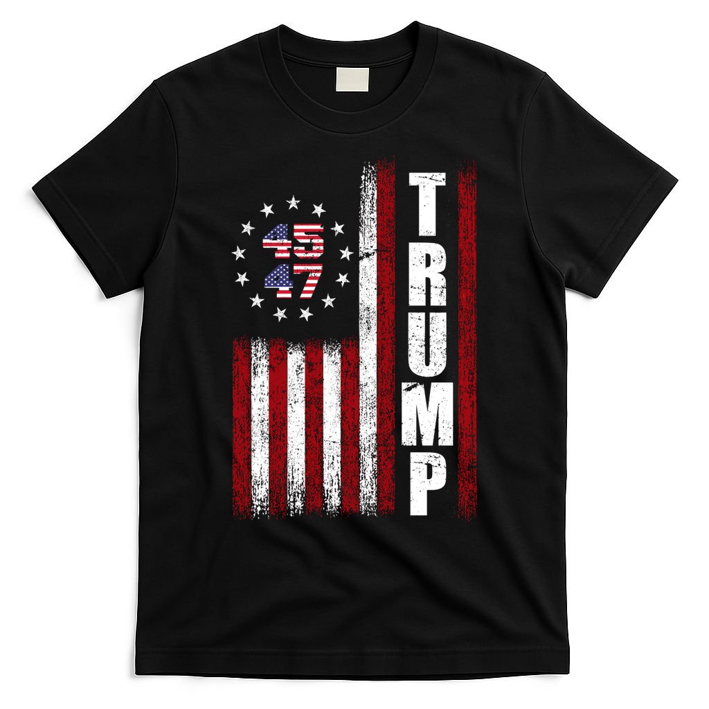 Donald Trump Merchandise 45 47 American Flag T-Shirt