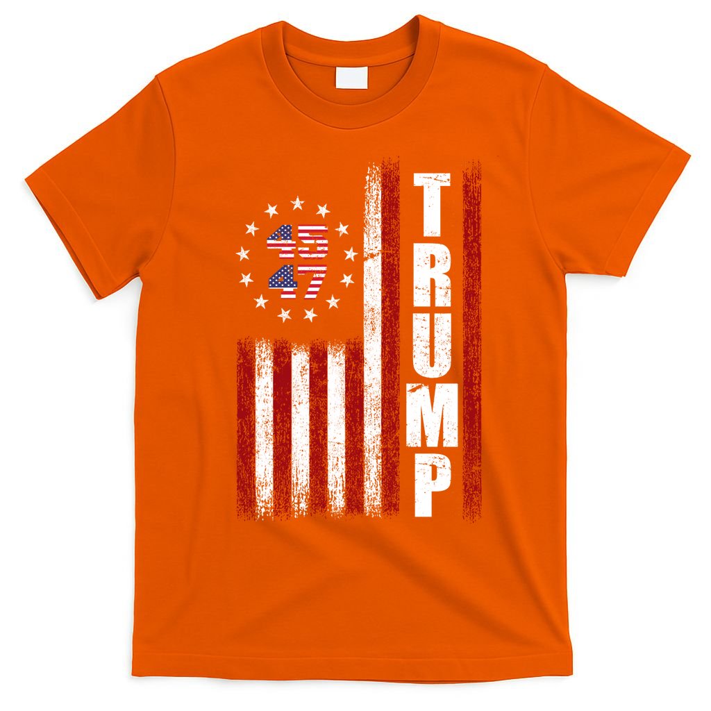 Donald Trump Merchandise 45 47 American Flag T-Shirt
