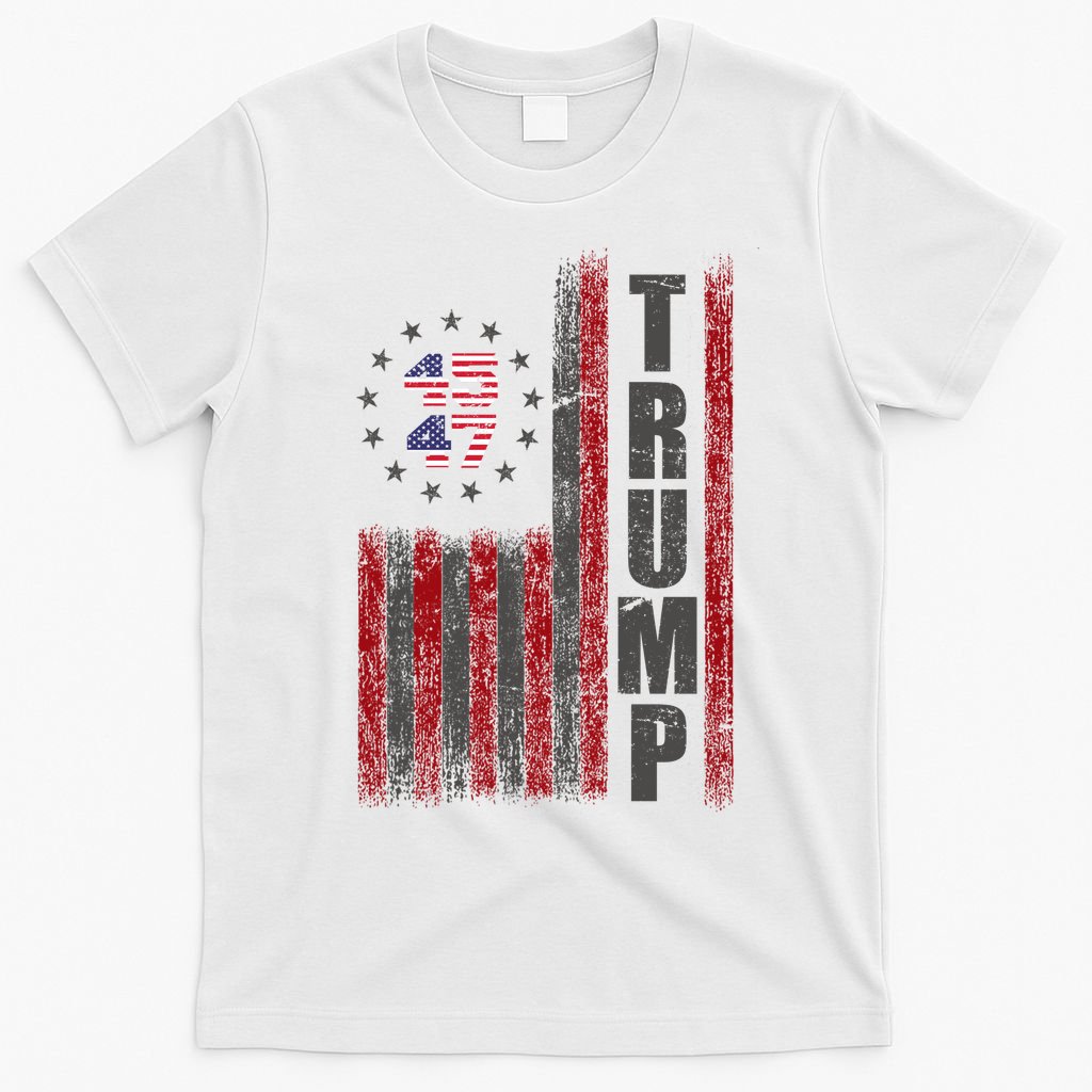 Donald Trump Merchandise 45 47 American Flag T-Shirt