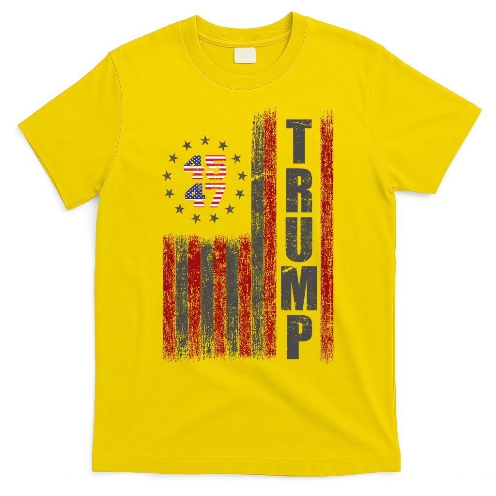 Donald Trump Merchandise 45 47 American Flag T-Shirt