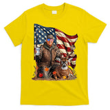 Donald Trump Maga Deer Hunting Parotic American Flag T-Shirt