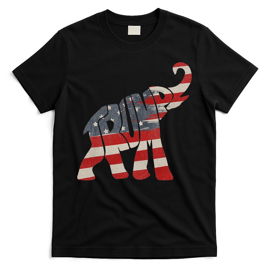Donald Trump Vintage Republican Elephant USA Flag T-Shirt