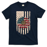 Distressed USA American Flag Sunflower T-Shirt