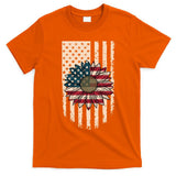 Distressed USA American Flag Sunflower T-Shirt