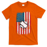 Distressed USA American Flag Baseball T-Shirt
