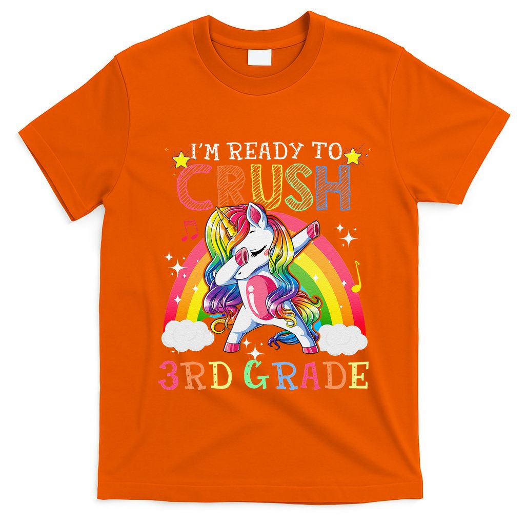 Dabbing Unicorn Im Ready To Crush 3rd Grade Back To School T-Shirt