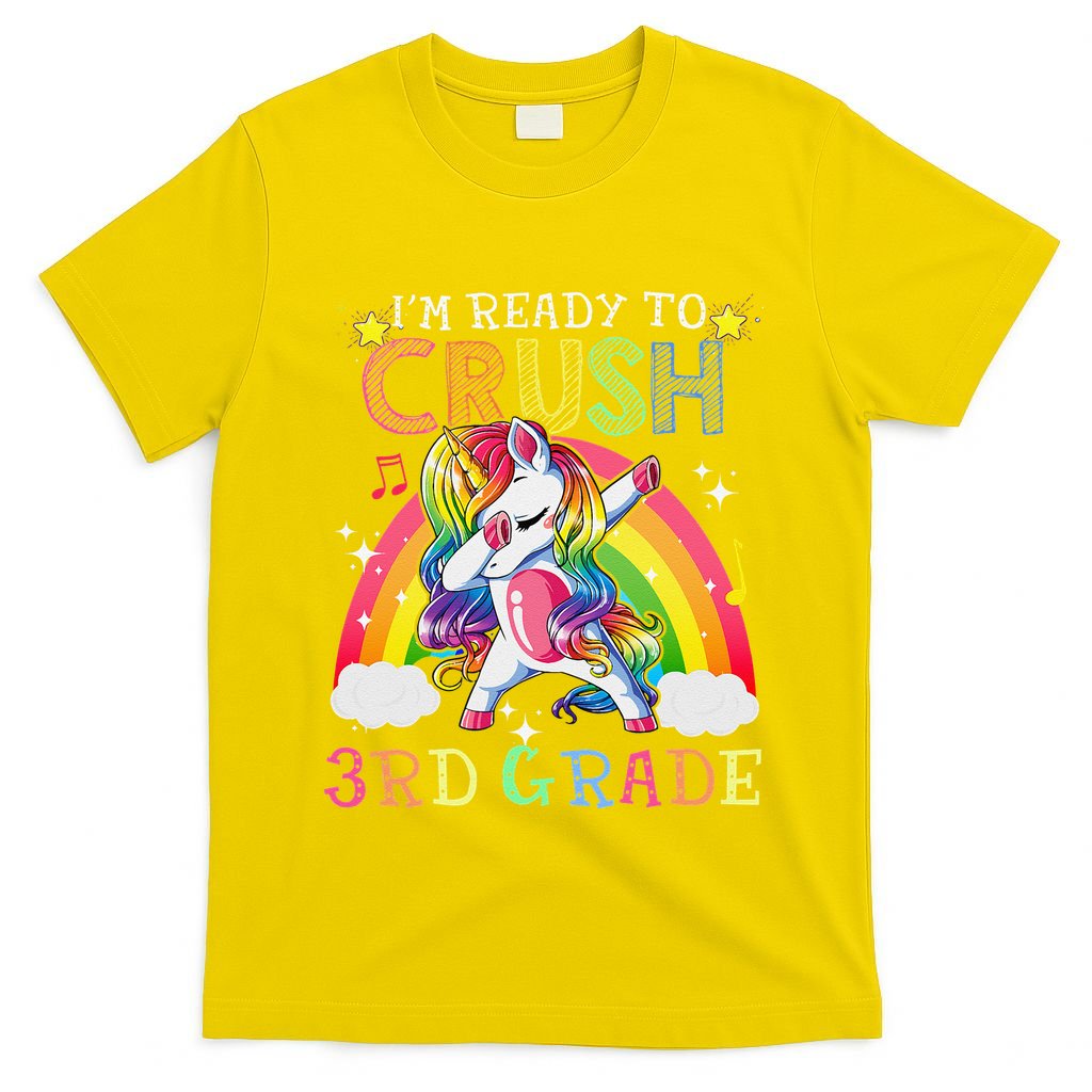 Dabbing Unicorn Im Ready To Crush 3rd Grade Back To School T-Shirt
