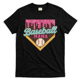 Distressed Vintage Baseball Mama Ice Cream Drip T-Shirt