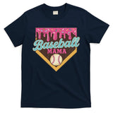 Distressed Vintage Baseball Mama Ice Cream Drip T-Shirt