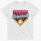 Distressed Vintage Baseball Mama Ice Cream Drip T-Shirt