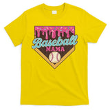 Distressed Vintage Baseball Mama Ice Cream Drip T-Shirt