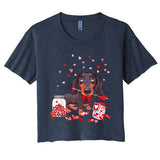 Dog Valentine Cute Dachshund ValentineS Day Women's Crop Top Tee