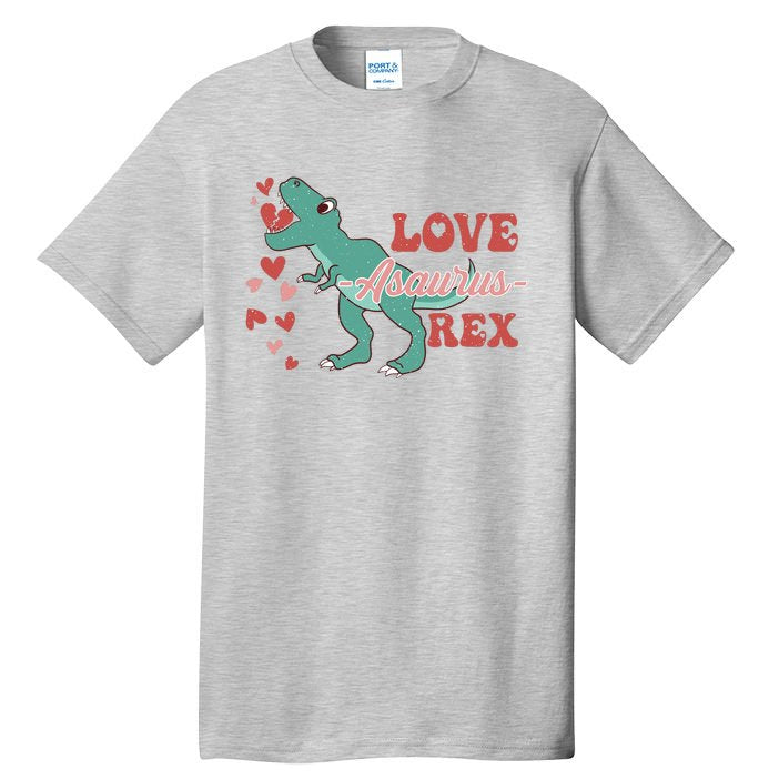 Dinosaur Valentine Love Asaurus Rex Gift For boy Valentine Day Tall T-Shirt