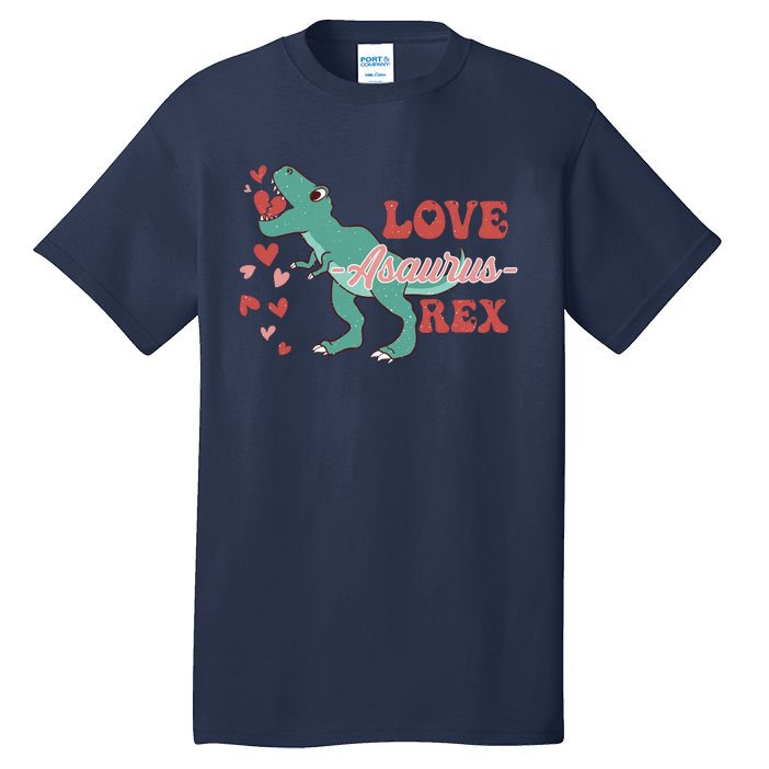 Dinosaur Valentine Love Asaurus Rex Gift For boy Valentine Day Tall T-Shirt