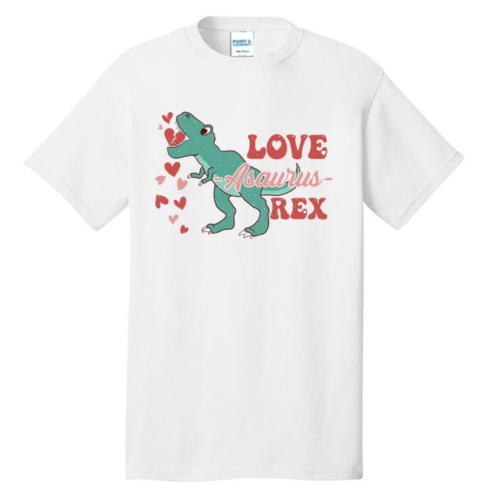 Dinosaur Valentine Love Asaurus Rex Gift For boy Valentine Day Tall T-Shirt