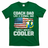 Volleyball Coach Dad Volleyball Players American Flag Gift T-Shirt