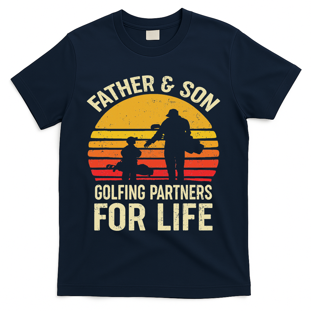 Golf Golfing Father Son Matching Dad T-Shirt