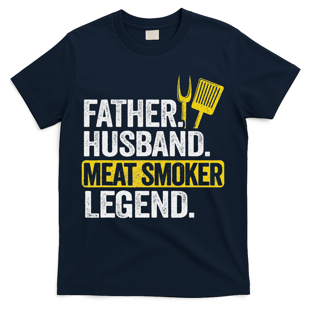 Father Husband Meat Smoker Legend Grilling Dad Meat Smoking T-Shirt