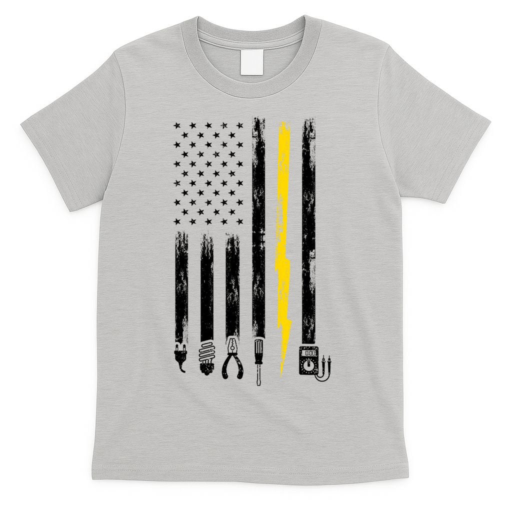 Electrician American Flag USA T-Shirt