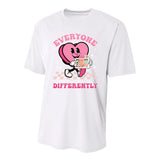 Everyone Communicates Differently Autism Valentines Day Funny Gift Youth Performance Sprint T-Shirt