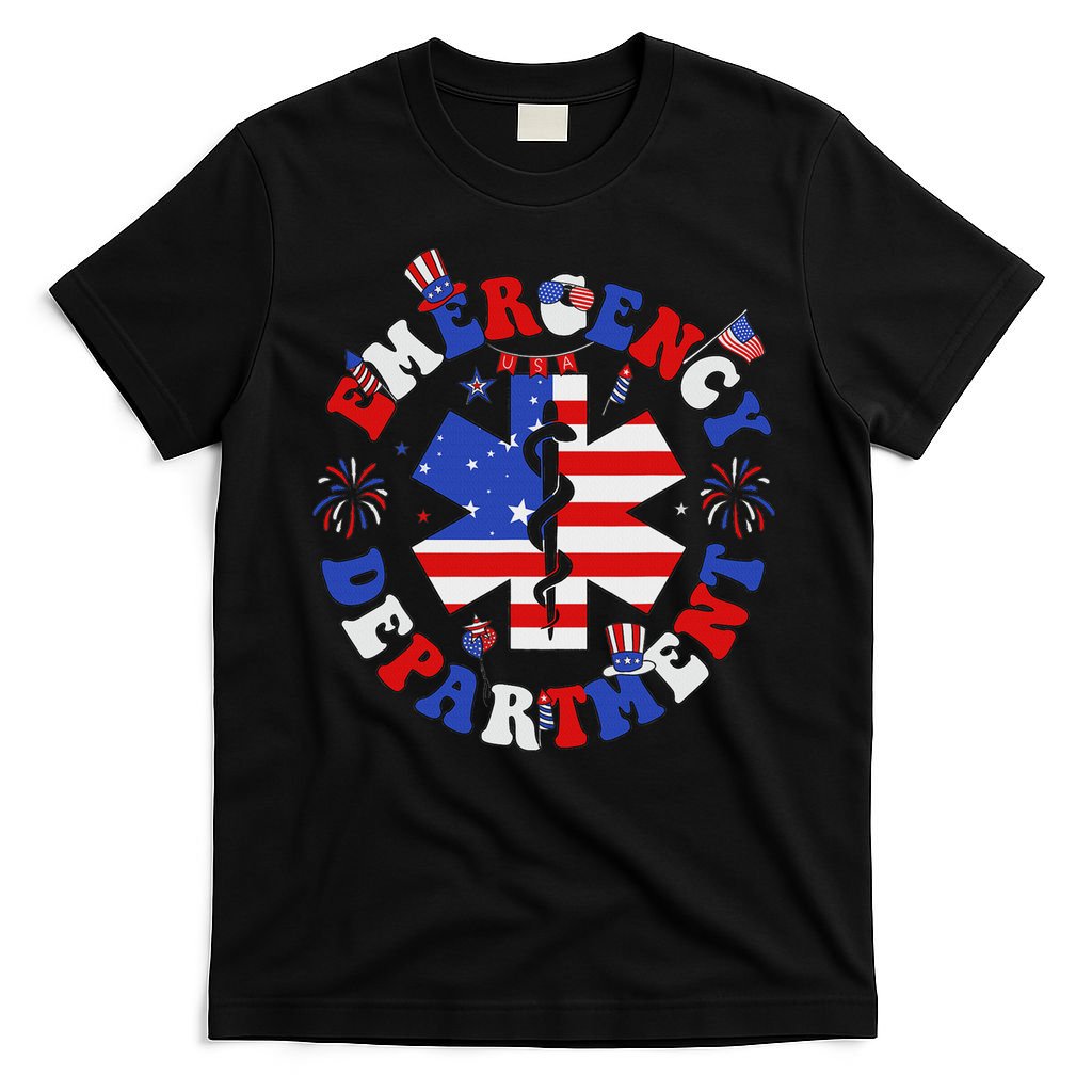 Emergency Department 4th Of July Usa Emergency Room Nurse T-Shirt