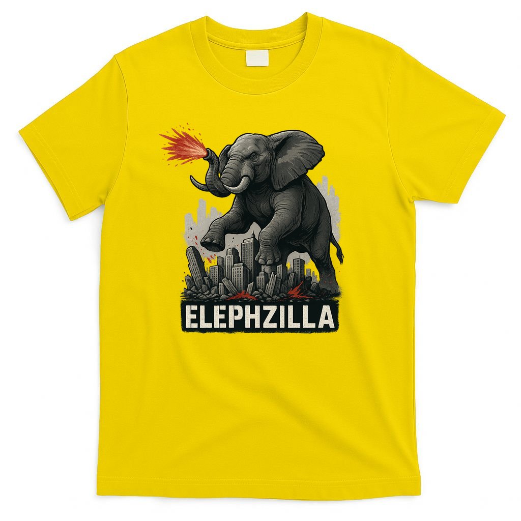Elephent Elephzilla Parody In Action T-Shirt