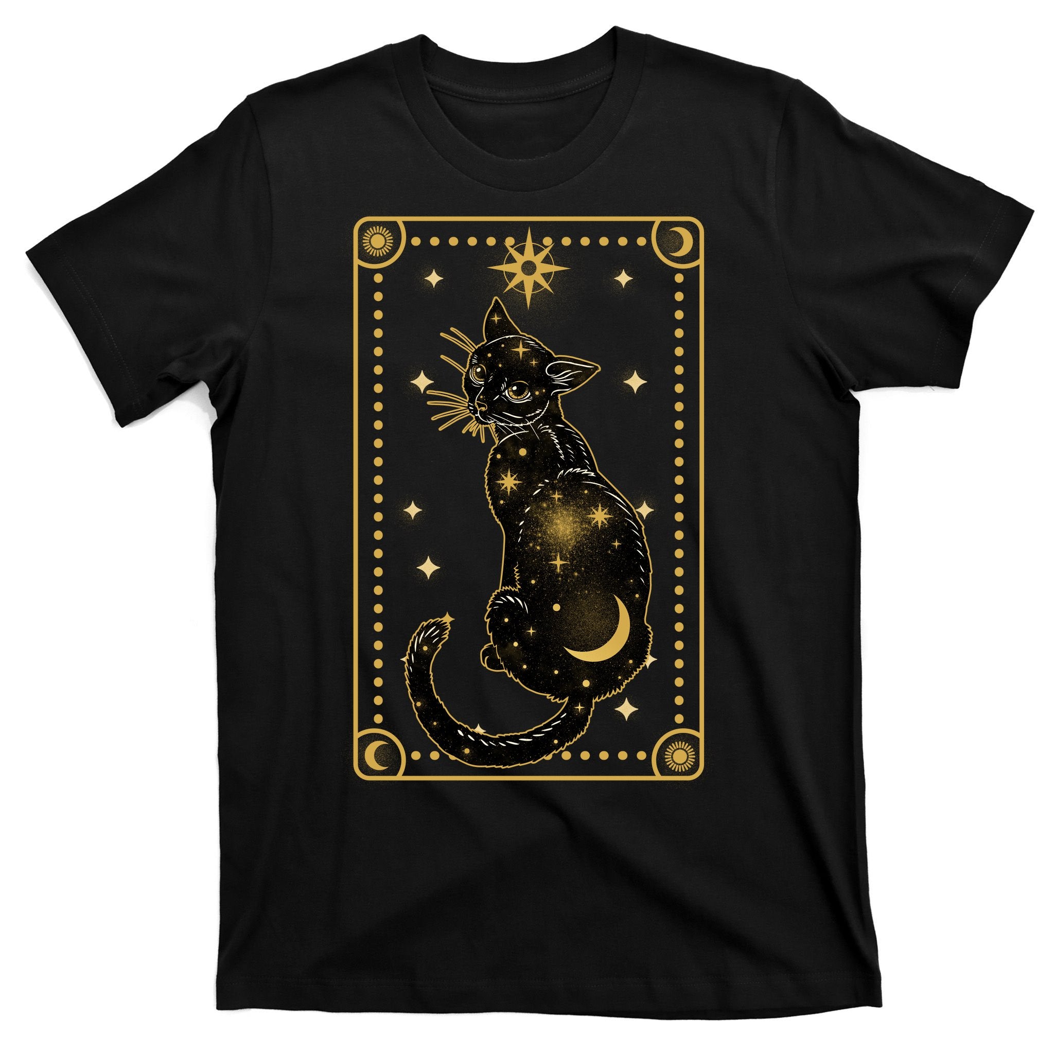 Elegant Galaxy Tarot Card Cat T-Shirt