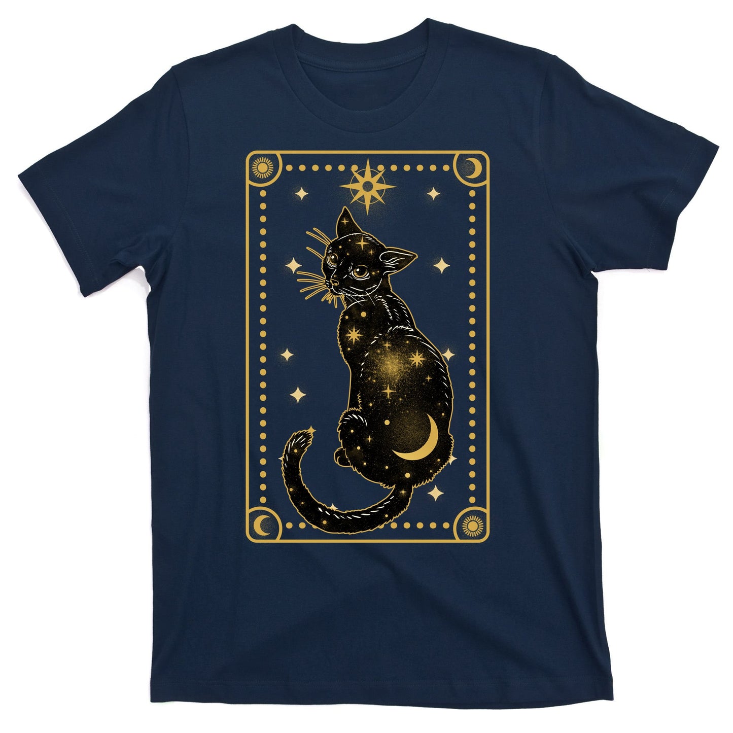 Elegant Galaxy Tarot Card Cat T-Shirt