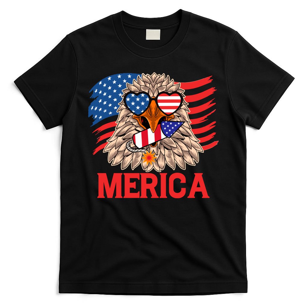 Eagle Mullet 4th Of July USA American Flag Merica T-Shirt