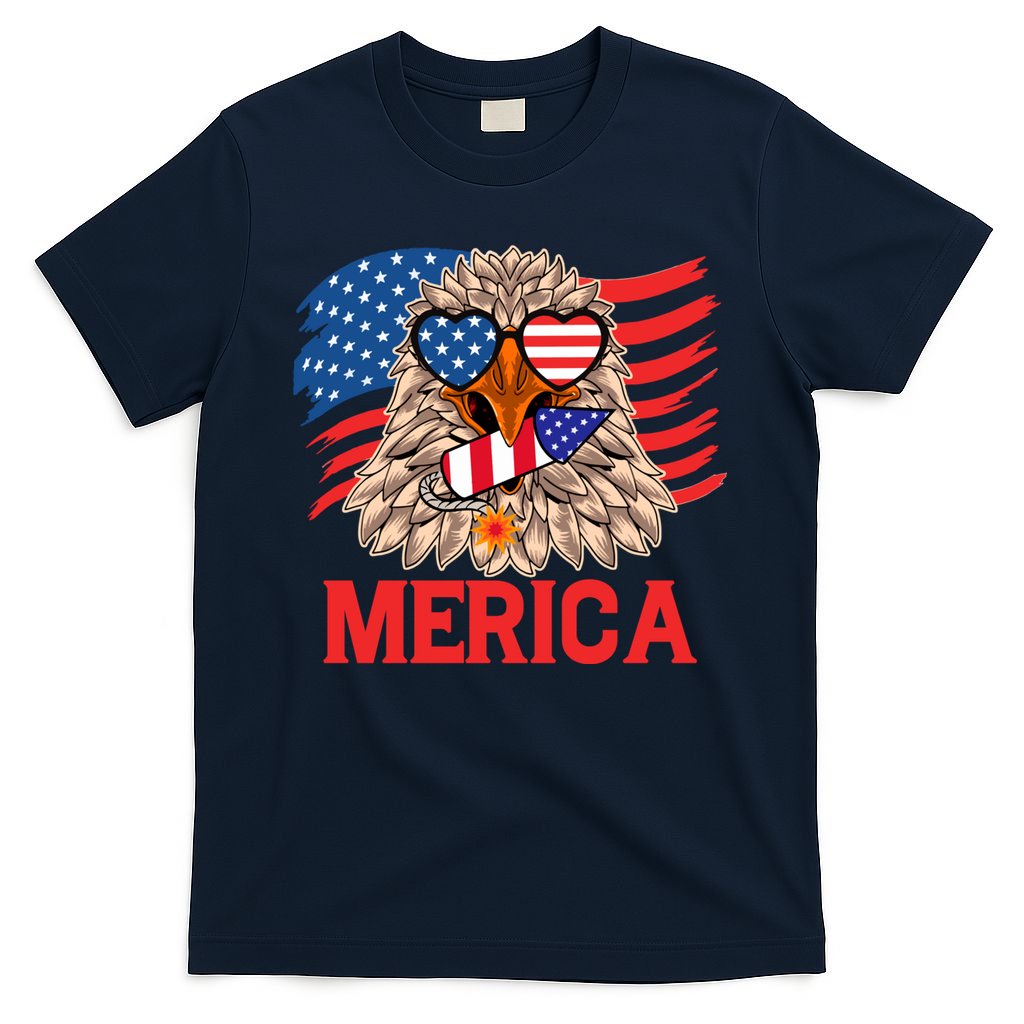 Eagle Mullet 4th Of July USA American Flag Merica T-Shirt