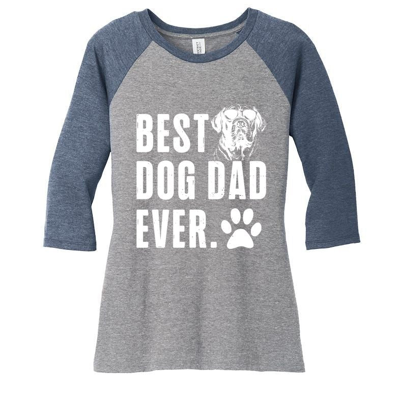 English Mastiff Daddy Dad Best Dog Dad Ever Gift Women's Tri-Blend 3/4-Sleeve Raglan Shirt