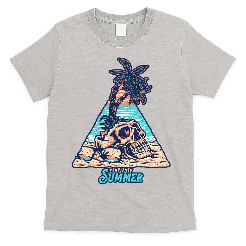 Enjoy Tropical Summer Vacation Skull T-Shirt