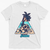Enjoy Tropical Summer Vacation Skull T-Shirt