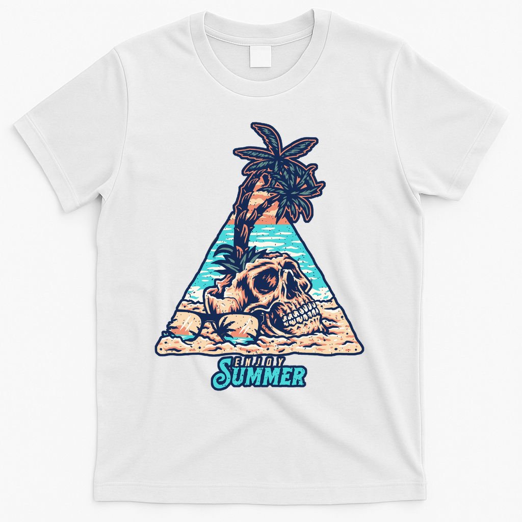 Enjoy Tropical Summer Vacation Skull T-Shirt