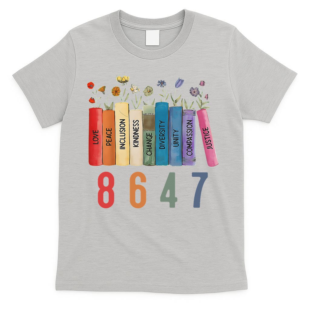 Equal Rights Book Flower 8647 Trump Feminist Women Rights Gift T-Shirt