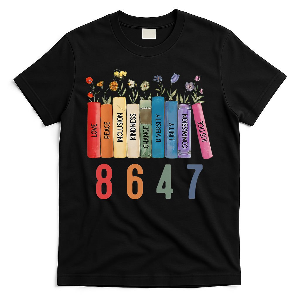 Equal Rights Book Flower 8647 Trump Feminist Women Rights Gift T-Shirt