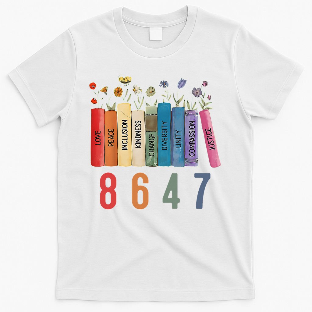 Equal Rights Book Flower 8647 Trump Feminist Women Rights Gift T-Shirt