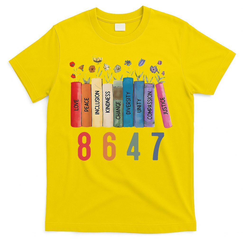 Equal Rights Book Flower 8647 Trump Feminist Women Rights Gift T-Shirt