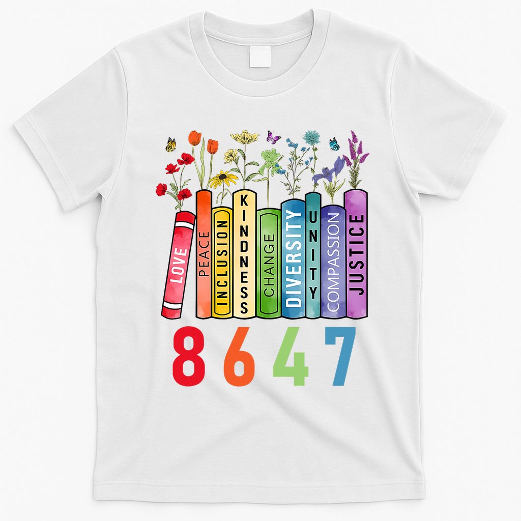 Equal Rights Book Flower Anti Trump Feminist Women Rights T-Shirt