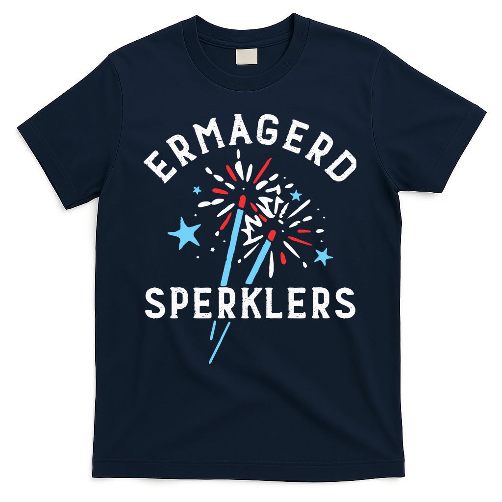 Ermahgerd Sperklers Funny 4th Of July Fireworks Sparklers Gift T-Shirt