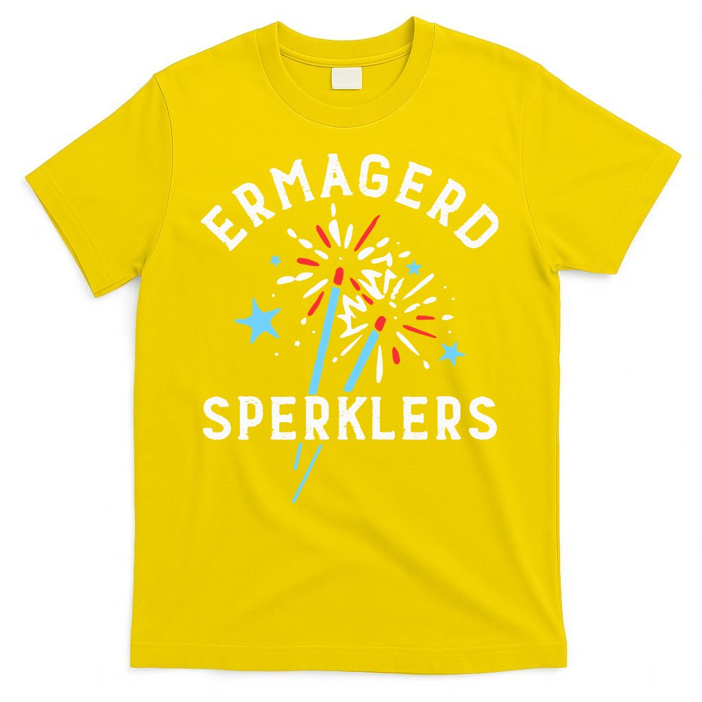 Ermahgerd Sperklers Funny 4th Of July Fireworks Sparklers Gift T-Shirt
