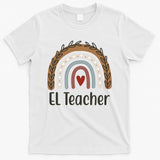 El Teacher Rainbow Heart T-Shirt