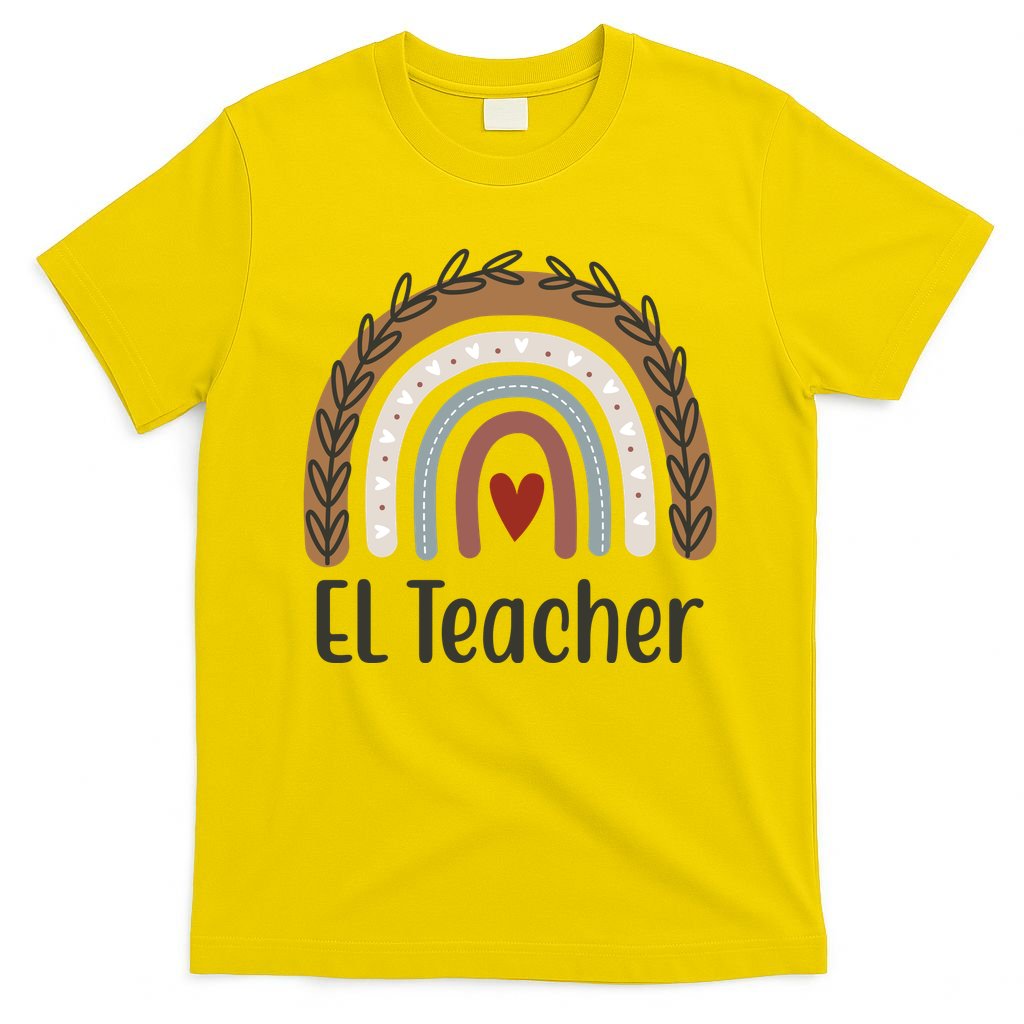 El Teacher Rainbow Heart T-Shirt