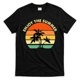 Enjoy The Summer Retro Sunset Palm Tree T-Shirt