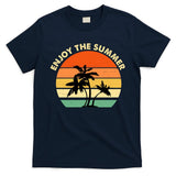 Enjoy The Summer Retro Sunset Palm Tree T-Shirt