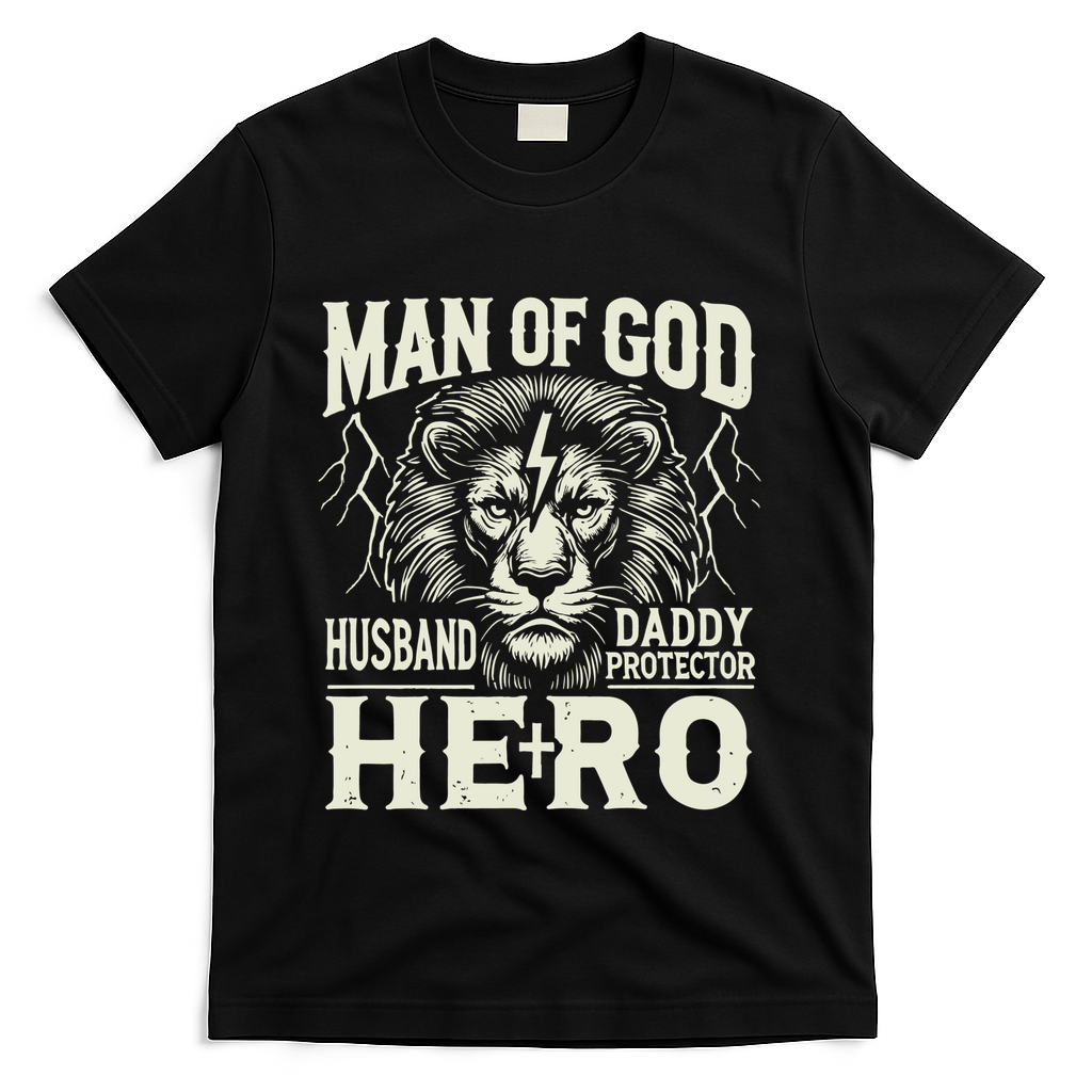 Man Of God Husband Daddy Protector Hero T-Shirt