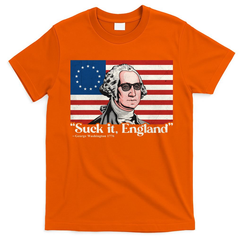 Funny 4th Of July Suck It England Patriotic 1776 USA Flag T-Shirt