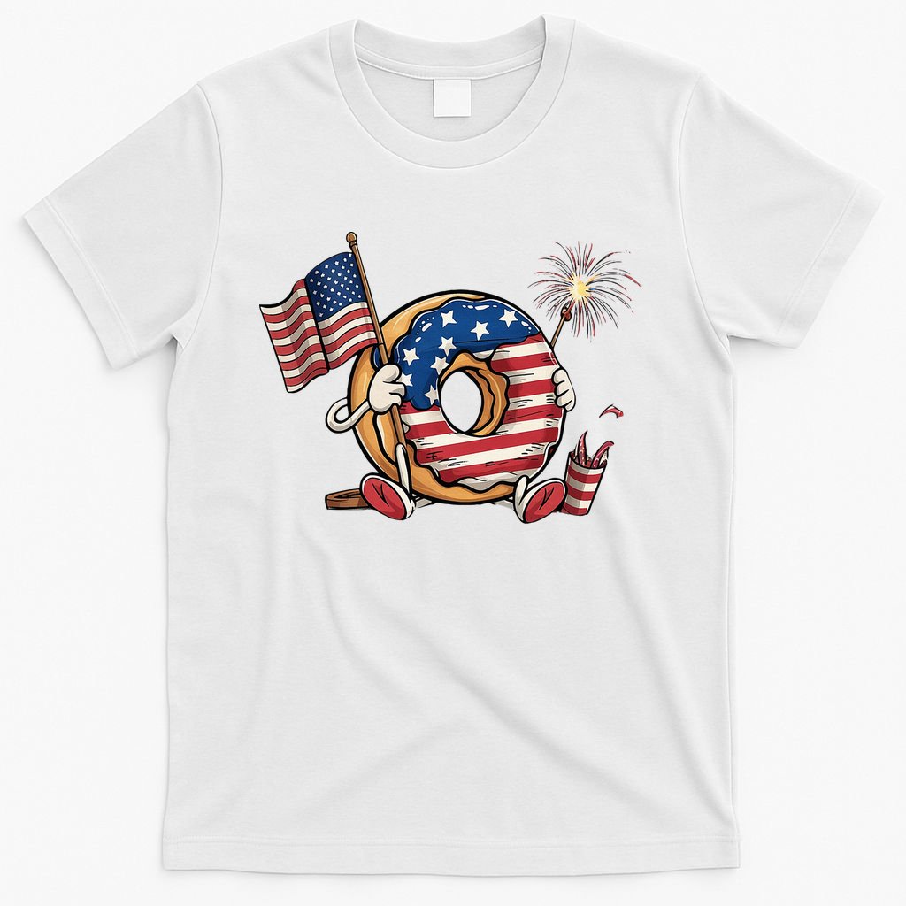Funny 4th Of July Independence Donut Touch My Freedom T-Shirt
